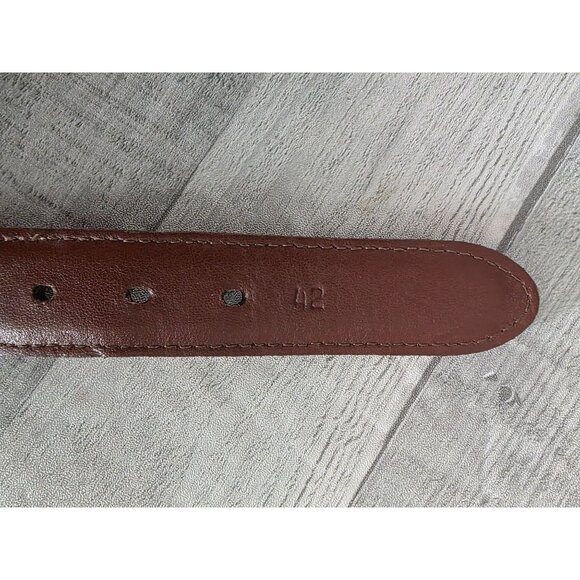 Vintage Torino Mens Leather & Fabric Belt With Brass Buckle 42 - Picture 9 of 9